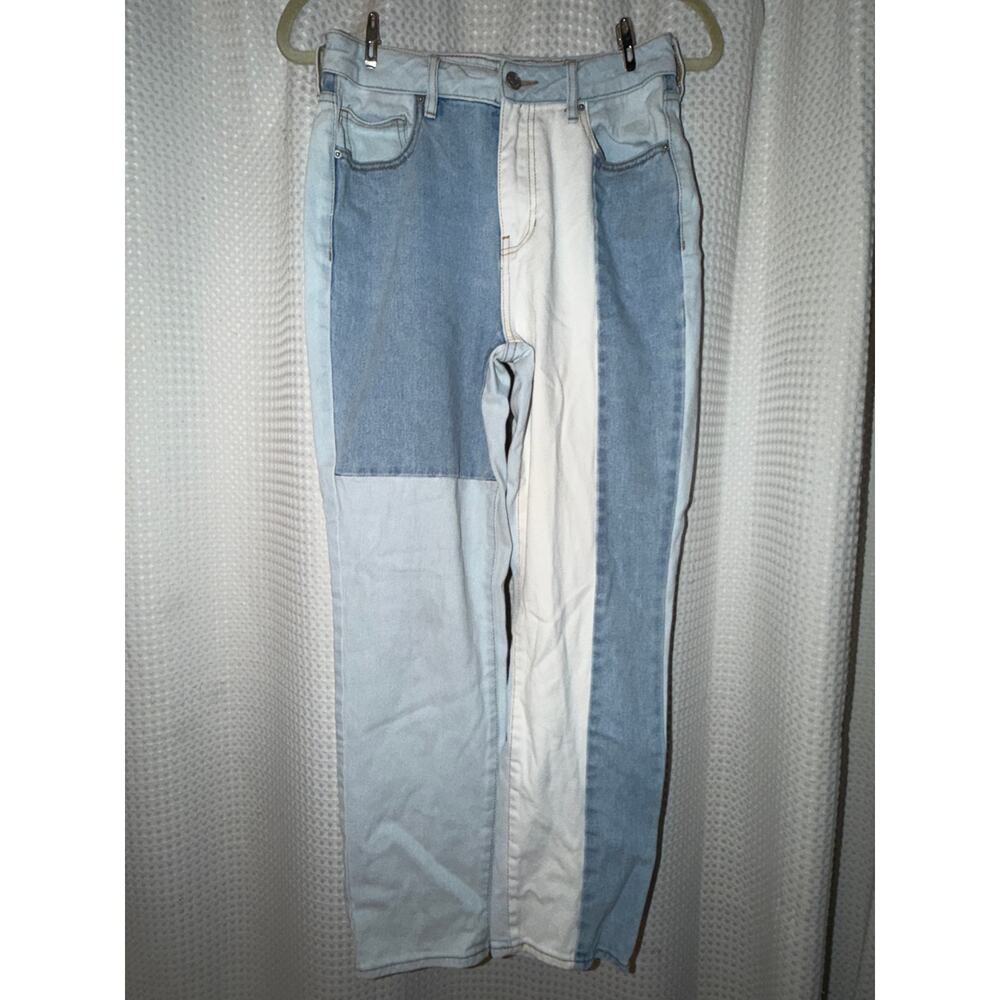 PacSun Mom Jean Colorblock Patchwork High Rise Denim Jeans Size 27